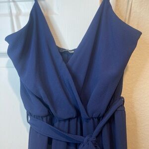 Elegant Blue Wrap Jumpsuit